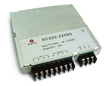 200W उच्च शक्ति एसी डीसी बिजली की आपूर्ति एकल उत्पादन 5V SC200-220S5