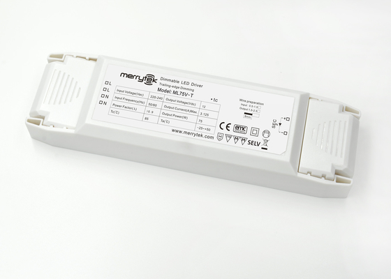 हाई पावर 12 वी लगातार वोल्टेज Dimmable चालक 75W एलईडी चंचल के बिना