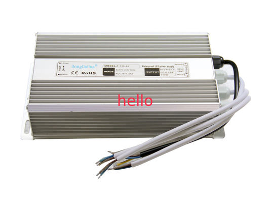 60 हर्ट्ज IP68 पनरोक एलईडी ड्राइवर 150W एकल आउटपुट, 24v एलईडी ड्राइवर के साथ 6.5A