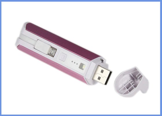 मिनी पोर्टेबल यूएसबी पावर पैक 2200mAh में निर्मित माइक्रो यूएसबी केबल, 18650 बैटरी