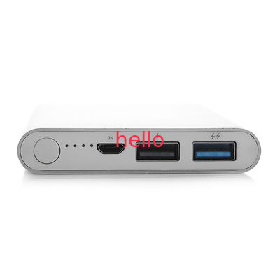यूनिवर्सल 10000mAh पोर्टेबल सेलफोन पावर बैंक लिथियम पॉलिमर सेल तेजी से चार्ज