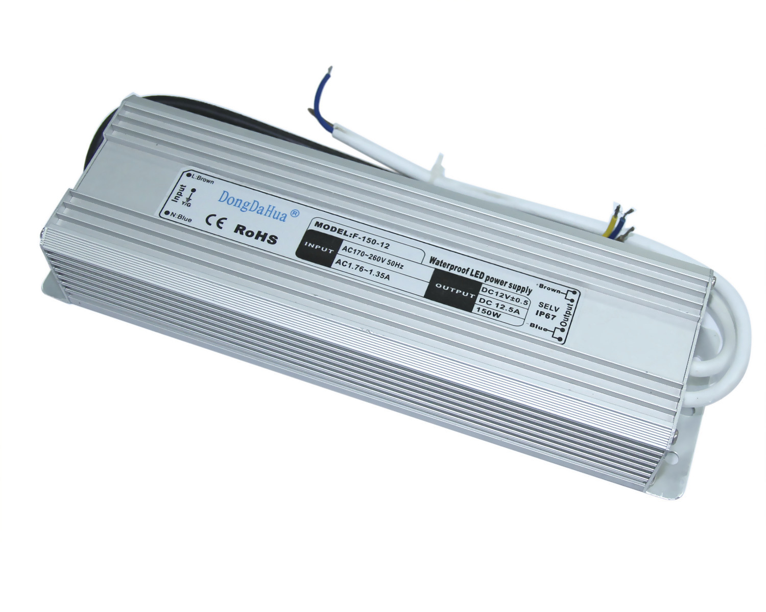 24VDC एकल आउटपुट निविड़ अंधकार एलईडी चालक 6.5A 60Hz एलईडी लैंप, एलईडी 150W बिजली की आपूर्ति
